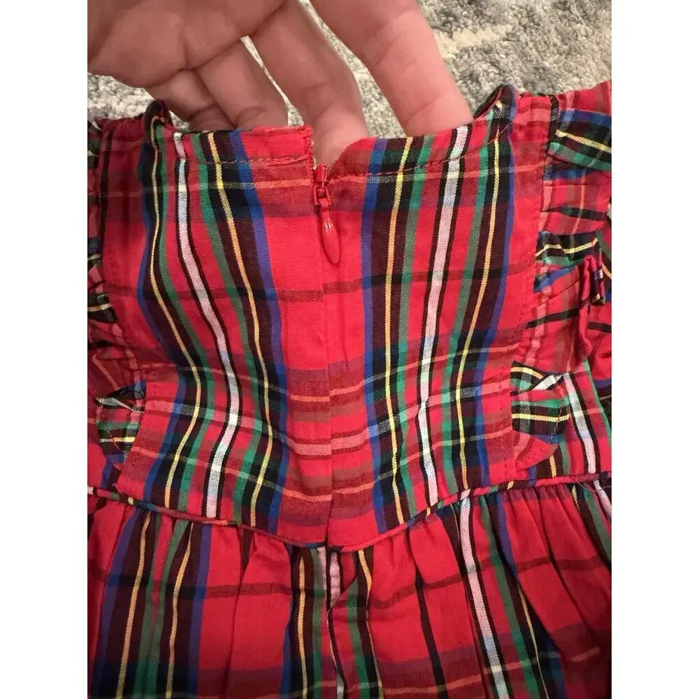 Rufflebutts Red Plaid Dress & Bloomer Set Christmas 6-12 Months NWT $50